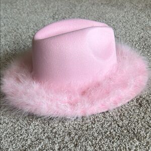 Dolls Kill Soft Pink Feather Hat